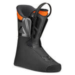 Tecnica Junior Mach 1 Ski Boot 2026 - A black and orange ski boot with a high-top design, featuring a prominent Tecnica logo on the side.