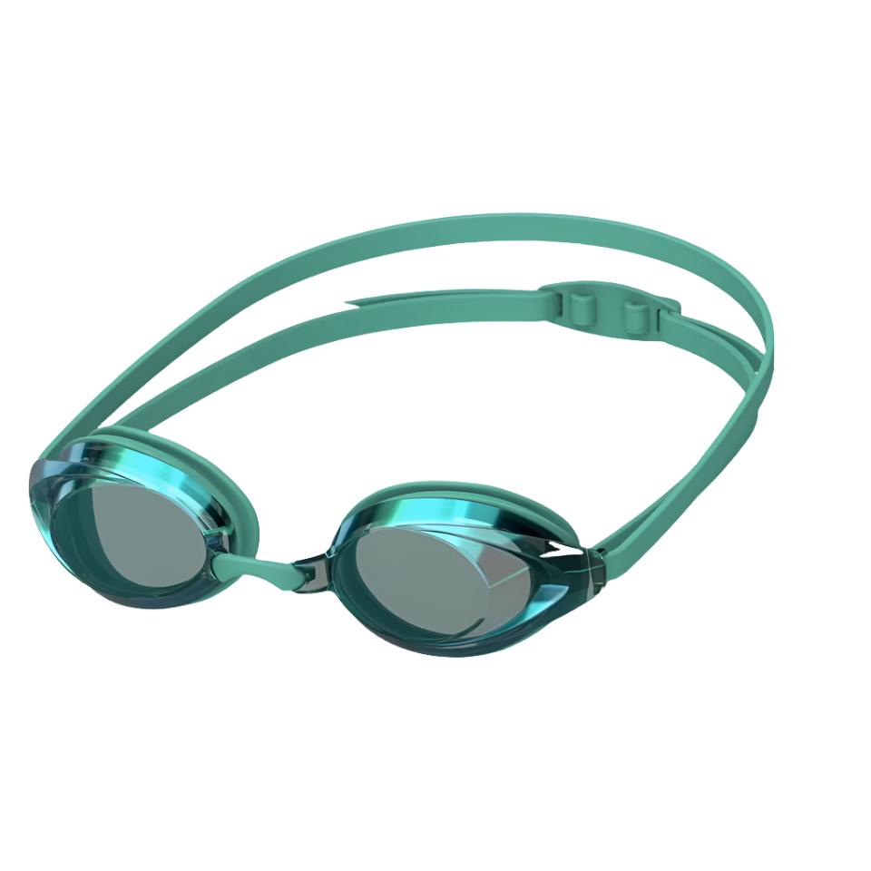 Speedo Vanquisher 2.0 Mirrored LTD Swim Goggle - A pair of mirrored swim goggles with a sleek, modern design and a subtle logo on the strap.