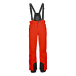 Killtec Enosh Detachable Suspender Pant 2025 - A pair of red ski pants with black detachable suspenders and a zippered pocket on the side.