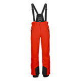 Killtec Enosh Detachable Suspender Pant 2025 - A pair of red ski pants with black detachable suspenders and a zippered pocket on the side.