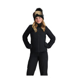 Obermeyer Teen Girls' Rylee Insulated Jacket 2025 - Black jacket with a high collar and zippered pockets on both sides.