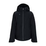 Obermeyer Teen Girls' Rylee Insulated Jacket 2025 - A black insulated jacket with a hood, featuring a zipper down the front and two zippered pockets on either side.