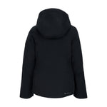 Obermeyer Teen Girls' Rylee Insulated Jacket 2025 - A black insulated jacket with a hood, featuring a zippered front and two side pockets.