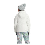 Obermeyer Teen Girls' Rylee Insulated Jacket 2025 - A white jacket with a hood, featuring black accents on the sleeves and chest.