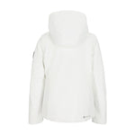 Obermeyer Teen Girls' Rylee Insulated Jacket 2025 - A white jacket with a hood, featuring black accents on the sleeves and chest.