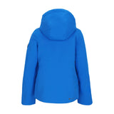 Obermeyer Teen Girls' Rylee Insulated Jacket 2025 - A royal blue jacket with a hood, featuring black zippers and a black logo on the left sleeve.