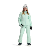 Obermeyer Teen Girls' Rylee Insulated Jacket 2025 - A mint green jacket with a hood, zippered pockets and a black zipper.