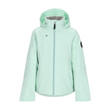 Obermeyer Teen Girls' Rylee Insulated Jacket 2025 - A mint green jacket with a hood, featuring a zipper and two pockets on either side.