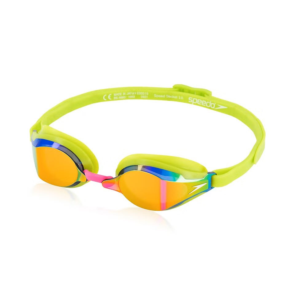 speedo triathlon goggles Speedo Speed Socket 2.0 Mirrored Goggle Cobalt/Steel/Emerald