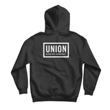 Union Team Hoodie 2026 - A black hoodie with a white logo on the chest that says "UNION" in bold letters, and below it, smaller text reading "TEAM HOODIE 2026".