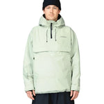 Beyond Medals Anorak 2L Shell Jacket 2024 - A light green jacket with a hood, zippered chest pocket and adjustable cuffs.