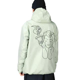 Beyond Medals Anorak 2L Shell Jacket 2024 - A light green jacket with a hood, featuring a graphic of an athlete holding a torch on the back.