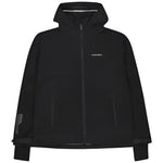 Beyond Medals Tech Shell Jacket 3L 2025 - A black jacket with a zippered front and two side pockets, featuring white lettering on the chest.