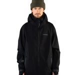 Beyond Medals Tech Shell Jacket 3L 2025 - A black jacket with a hood, featuring a zippered front and two side pockets.