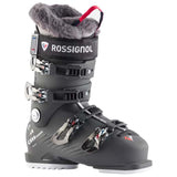 Rossignol Women's Pure Elite 70 Ski Boot 2024 - Black ski boot with white accents and silver buckles.