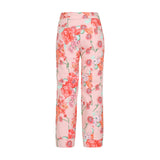 Obermeyer Girl's Brooke Print Pant 2025 - A pair of pink pants with a floral pattern featuring red, orange, and green flowers.