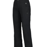 Obermeyer Girl's Brooke Insulated Pant 2025 - Black insulated ski pants with a small white logo on the left hip and a zippered pocket on the right thigh.