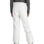 Obermeyer Girl's Brooke Insulated Pant 2025 - White snow pants with a subtle pattern of small, dark-colored flowers on the left leg.