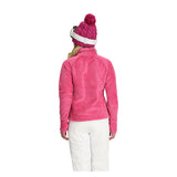 Obermeyer Girl's Furry Fleece Top - A bright pink fleece top with a high collar and two zippered pockets on the front.