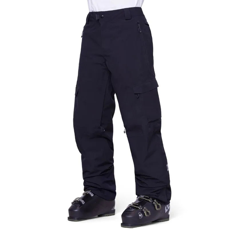 The Quantum Therm Pant in Men's size from Arc'teryx appears to be black with zippered pockets on either side.