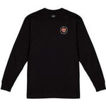 TATTOO LS TEE MEN'S 2024 - A black long-sleeve t-shirt with a small orange logo on the left chest.