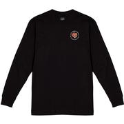 TATTOO LS TEE MEN'S 2024 - A black long-sleeve t-shirt with a small orange logo on the left chest.