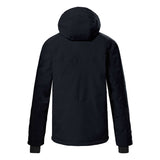 Killtec KSW 44 Insulated Jacket 2025 - A black insulated jacket with a hood, featuring two zippered pockets on the front and a zipper closure down the center.