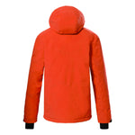 Killtec KSW 44 Insulated Jacket - A bright orange jacket with a hood, featuring black accents on the cuffs and zipper.