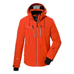 Killtec KSW 44 Insulated Jacket 2025 - A bright orange jacket with a hood, featuring two zippered pockets on the front and a black zipper running down the middle.
