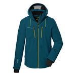 Killtec KSW 44 Insulated Jacket 2025 - A dark blue jacket with a hood, featuring two zippered pockets on the front and a zipper running down the middle.