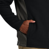 Spyder Men's Bandit Full-Zip Fleece Jacket - A black fleece jacket with a zippered chest pocket and a full-zip front.