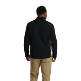 Spyder Men's Bandit Full-Zip Fleece Jacket 2025 - A black fleece jacket with a zippered front and two side pockets.
