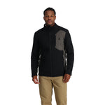 Spyder Men's Bandit Full-Zip Fleece Jacket - A black fleece jacket with a zippered front and two side pockets.