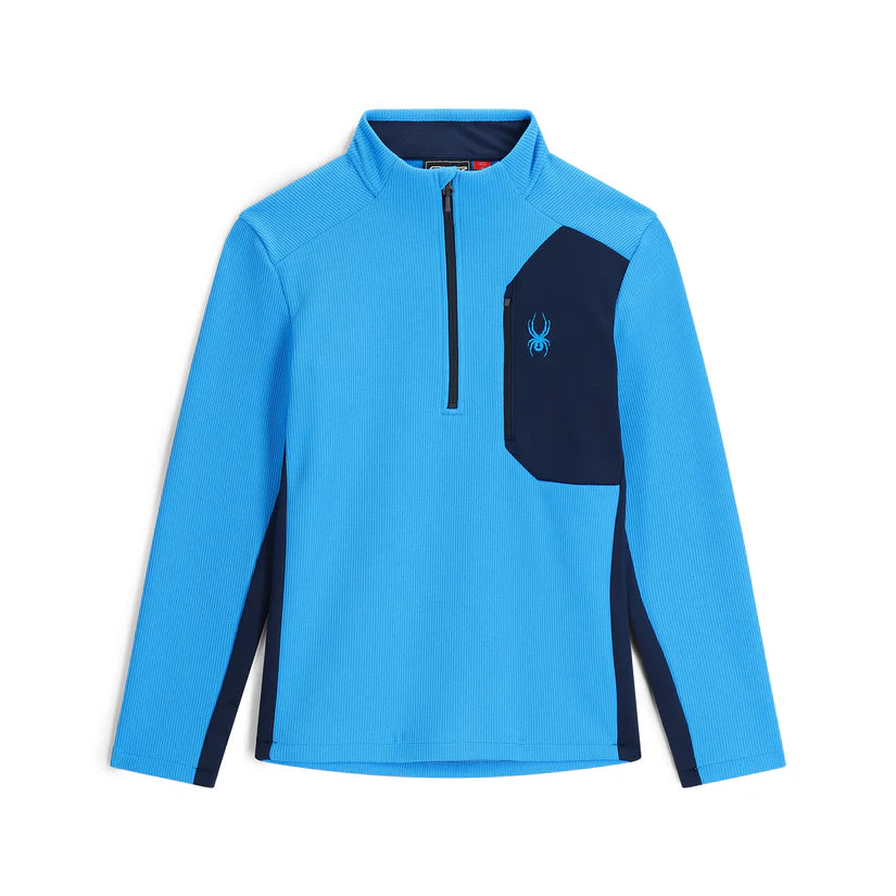Spyder Men's Bandit 1/2 Zip Top - A light blue top with a zipper and a small logo on the left chest area.