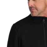 Spyder Men's Bandit 1/2 Zip Top - A black zippered top with a high collar and two front pockets.