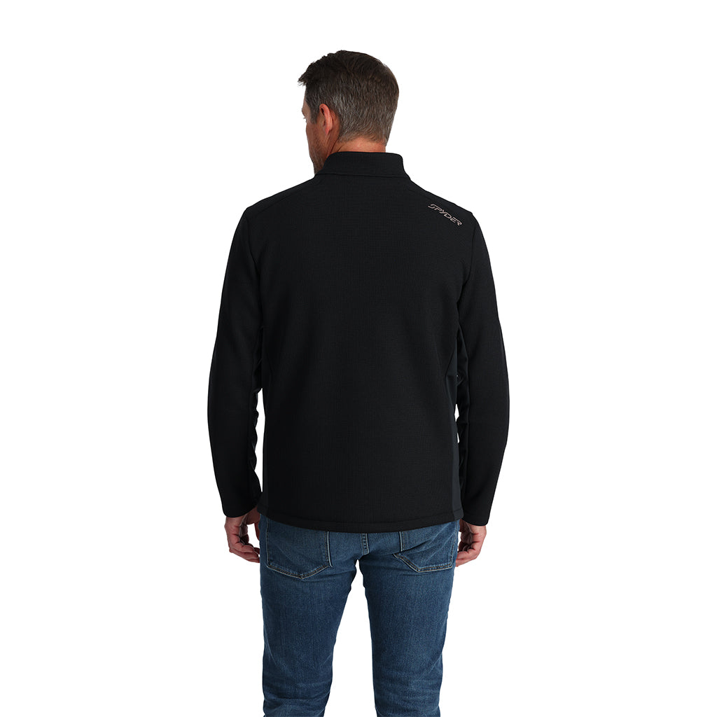 Spyder Men's Bandit 1/2 Zip Top - A black zip-up top with a collar and two zippered pockets on the front.