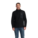 Spyder Men's Bandit 1/2 Zip Top - A black zip-up top with a white logo on the left chest and two silver zippers.