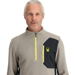 Spyder Men's Bandit 1/2 Zip Top - A black top with a zippered front and a white logo on the left chest.