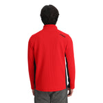 Spyder Men's Bandit 1/2 Zip Top - A red fleece top with a zippered front and black logo on the left chest.