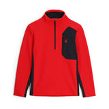 Spyder Men's Bandit 1/2 Zip Top - A red and black half-zip top with a spider logo on the left chest.