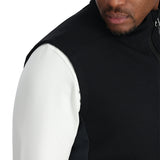 Spyder Men's Bandit Fleece Vest - A black fleece vest with a zippered front and two side pockets.
