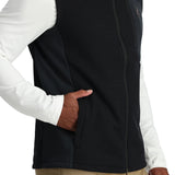 Spyder Men's Bandit Fleece Vest - A black fleece vest with a zippered chest pocket and two side pockets.