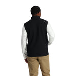 Spyder Men's Bandit Fleece Vest - A black fleece vest with a zippered chest pocket and two side pockets.