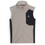 Spyder Men's Bandit Fleece Vest 2025 - A black fleece vest with a white Spyder logo on the left chest and two zippered pockets on either side.