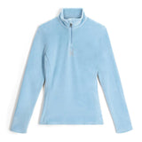 Spyder Women's Shimmer Bug 1/2 Zip Fleece - A light blue fleece with a shimmering pattern of bugs embroidered on the chest.