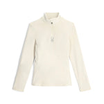 Spyder Women's Shimmer Bug 1/2 Zip Fleece 2025 - A cream-colored fleece top with a zipper and embroidered logo on the chest.