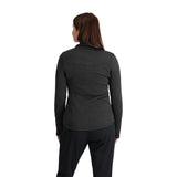 Spyder Women's Soar Full Zip Fleece Jacket 2025 - A dark grey fleece jacket with a zippered front and two side pockets.