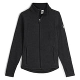 Spyder Women's Soar Full Zip Fleece Jacket 2025 - A dark gray fleece jacket with a zippered front and two side pockets.