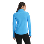 Spyder Women's Bandita Full-Zip Fleece Jacket 2025 - A light blue fleece jacket with a zippered front and two side pockets.