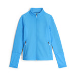 Spyder Women's Bandita Full-Zip Fleece Jacket 2025 - A light blue fleece jacket with a zippered front and two side pockets.